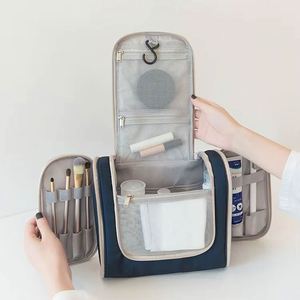 Muestra Gratis, Bolsa de Maquillaje de Microfibra Impermeable, Portátil, de Gran Capacidad, Organizador de Artículos de Aseo para Viaje con Gancho para Colgar - Product Image 6