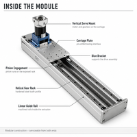Modules linéaires à entraînement par rack parallèle avec boîte de vitesses servo verticale et chariot pré-percé pour l'automatisation de portiques