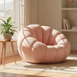 Sillón Giratorio, Sillón Reclinable Individual, Sillón de Descanso, Muebles de Salón de Terciopelo, Otomana, Sillón de Descanso Cómodo - Product Image 2