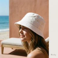 Chapeau Bob en Coton Lavé Unisexe Femme Homme Couleur Unie Basique Pliable Protection Solaire Été Large Bord Casquette de Pêcheur