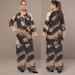 Ensemble de costume d'hiver 2 pièces pour femme, édition luxe Fusion en velours côtelé, tie-dye écologique en velours côtelé pour l'hiver - Product Image 2