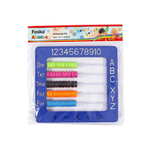 Foska Papelería Mayoristas Adición Resta Multiplicación División Contar Juguetes Ábaco de plástico con 50 cuentas de colores - Product Image 6