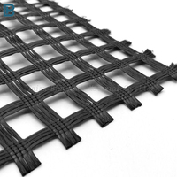 50kn/80kn/110kn géogrille en fibre de verre revêtue d'asphalte pour projet de protection des pentes Renfort de mur de retenue