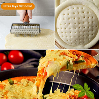 Rouleau en acier inoxydable pour pizza, gâteau, tarte, pâte à pizza faite maison, outil de cuisson pour pâte à pizza, gâteau, pain, pâtisserie