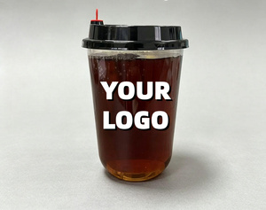 Gobelet jetable en PP transparent givré en forme de U, personnalisé avec logo, pour boissons froides et chaudes, avec couvercle, 90-380/500/700U, fabriqué sur mesure en usine - Product Image 1