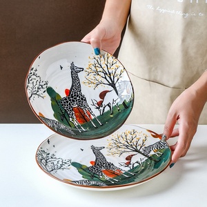 Unique Zebra Printed Design Porcelain Bowls and Plates Ceramic Luxury Dinnerware <b>Sets</b> for 6 People - Product Image 3