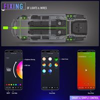 Bande lumineuse LED tendance pour voiture, modes musicaux via application, télécommande sans fil, DC12V RGB 5050, étanche IP68, ajustement universel