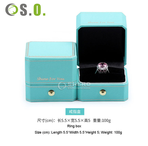 Estuche de Joyería de Piel Sintética de Lujo con Forro de Terciopelo para Anillo de Boda, Colgante, Collar, Logotipo Personalizable - Product Image 3