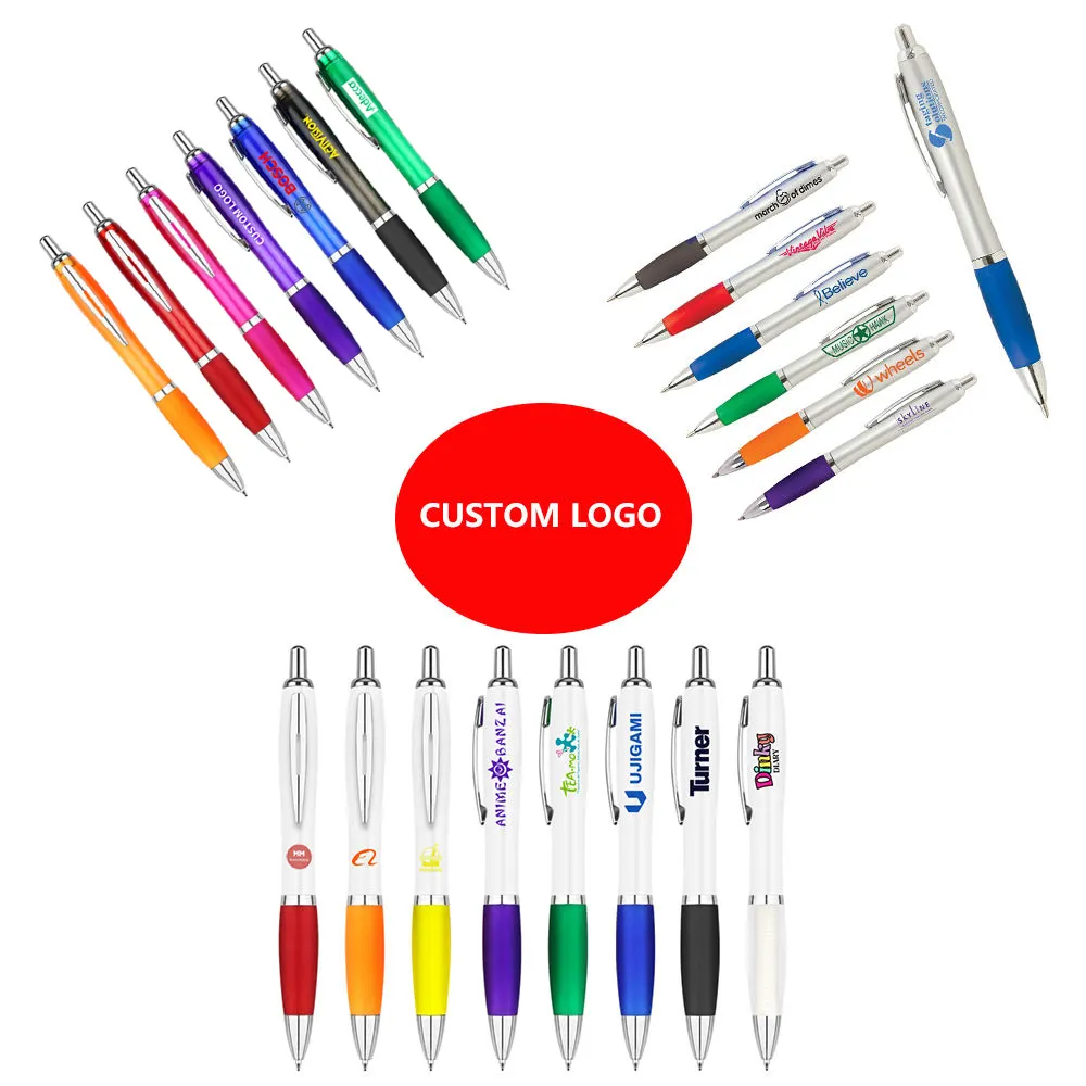 Kaliteli özel Logo beyaz tükenmez kalem klasik promosyon kalem özel Logo ile özelleştirilmiş kalem