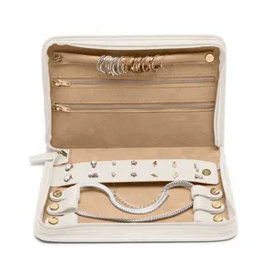 Small designer genuine leather Jewellery Case zipper travel case jewelry storage bag pu jewelry organizer