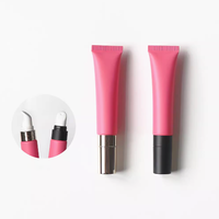 Tube cosmétique rose en plastique de 15 ml/g avec bouchon pompe pour sous-conditionnement de rouge à lèvres, crème contour des yeux, essence, lotion, fabriqué en PEHD