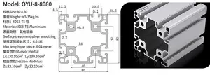 Poids élevé 8080 profilé en aluminium prix profilé en aluminium pour établi en aluminium