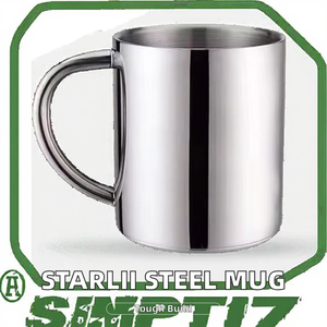 STARLII Tasses classiques en acier inoxydable avec logo personnalisé pour le camping, pour servir du lait ou du café - Product Image 2