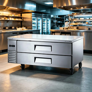 Mesa de Trabajo de Acero Inoxidable ETL con Refrigerador Bajo Encimera y Esquinas Interiores Redondeadas para Comedores Escolares - Product Image 3