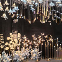 Décoration d'éclairage de mariage, accessoires suspendus, vente en gros directe, scène de mariage, plafond, petit lustre à 10 têtes