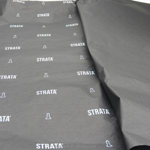 กระดาษห่อของขวัญผ้าไหมคอตตอนสีดำพิมพ์โลโก้สีขาวตามสั่ง สำหรับบรรจุภัณฑ์เสื้อผ้า - Product Image 6