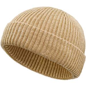 Bonnet de pêcheur unisexe en <span class=keywords><strong>laine</strong></span>, à revers court, style tricoté, chaud pour l'automne et l'hiver, avec logo personnalisé - Product Image 1