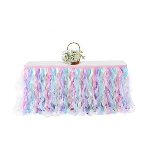 Father's Day Baby Birthday and Banquet Colorful Wedding Ruffled Table Skirt - Product Image 4