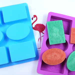 1103 6 lỗ khác nhau mô hình truyền thống Silicone xà phòng Khuôn Silicone tự làm mát làm cho xà phòng khuôn bánh moldsoap làm nến - Product Image 2