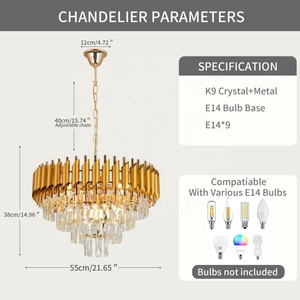 <span class=keywords><strong>Lampadario</strong></span> a Sospensione LED in Cristallo K9 di Lusso, <span class=keywords><strong>Moderno</strong></span>, in Metallo, Rotondo, Grande, Stile Nordico, Larghezza 55cm, per Camera <span class=keywords><strong>da</strong></span> Letto e Soggiorno, Disponibile negli USA - Product Image 5