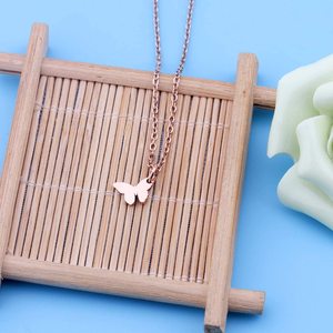 Collar con colgante de acero inoxidable para el día de la madre e hija, joyería de <span class=keywords><strong>mariposa</strong></span> de oro y plata - Product Image 3