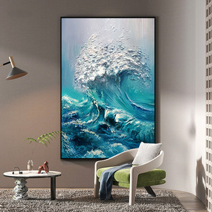 Pintado a mano moderno Villa <span class=keywords><strong>Toscana</strong></span> arte playa jardín paisaje mediterráneo pinturas al óleo - Product Image 3