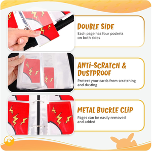 Fournisseur direct Vente en gros Classeur de cartes à collectionner à fermeture éclair à 4 poches pour cartes Pokémon - Product Image 5