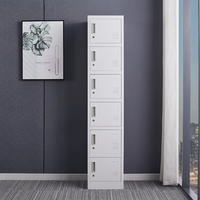 Casier de rangement métallique individuel à 6 portes pour vestiaire