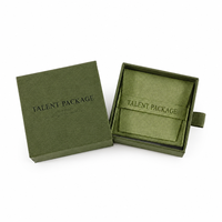 Pochette à bijoux portable en microfibre avec logo personnalisé, pochette en velours 8x8cm, emballage de bijoux en daim avec boîte tiroir en carton rigide pour bagues