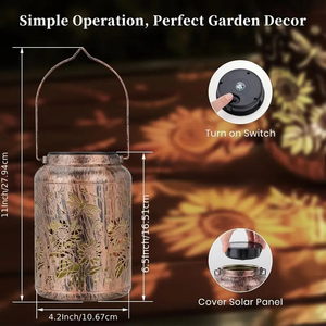 Regalos de Navidad para Mujeres y Mamás, Lámparas Solares con Forma de Girasol, Luces Solares Colgantes Impermeables para Exteriores, Decoración de Jardín - Product Image 5