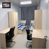 WELLCAMP Maison Conteneur Modulaire Préfabriquée Moderne de 20 Pieds, Bureau Mobile de Luxe en Panneaux Sandwich, Bâtiment de Bureau à Deux Étages