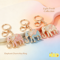 Porte-clés éléphant en strass, pendentif animal multicolore, cadeau souvenir créatif Thaïlande Inde