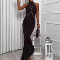 Nouvelle robe pour femme printemps/été, robe polyvalente et élégante à col halter, robe une pièce