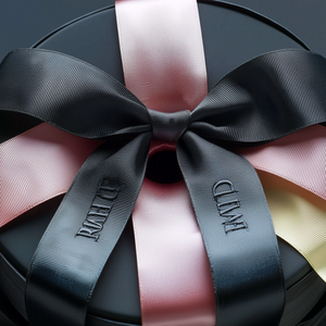 Cinta de Grosgrain Suave con Logotipo en Relieve 3D, Diseño Personalizado, Color Negro, para Embalaje de Regalos, Marca INFFY Packaging Guangdong - Product Image 5