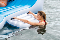 Île flottante gonflable Tropical Tahiti pour 7 personnes avec glacière intégrée et porte-gobelets, pour se détendre en lac