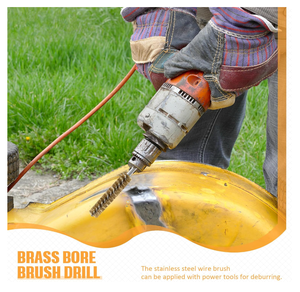 <span class=keywords><strong>Brosse</strong></span> métallique en acier de qualité industrielle personnalisable OEM, manche à queue hexagonale, poils en cuivre pour <span class=keywords><strong>perceuse</strong></span> électrique, nettoyage, polissage-pour le bricolage - Product Image 6