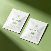 Sachets de thé en papier kraft biodégradable avec impression personnalisée, scellage plat sur 3 côtés, emballage avec encoche de déchirement et fermeture éclair pour fleurs séchées