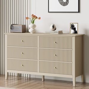 <span class=keywords><strong>Commode</strong></span> à 6 tiroirs, <span class=keywords><strong>commode</strong></span> en <span class=keywords><strong>bois</strong></span> moderne à cannelures, longue <span class=keywords><strong>commode</strong></span> pour chambre à coucher, meuble TV, armoire de rangement pour salon - Product Image 1