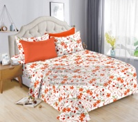 Parure de draps 6 pièces ultra douce en microfibre 100% toucher coton, imprimé floral, pour lit Queen et King Size