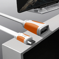 Vente en gros Adaptateur OTG 3 couleurs USB Type a Câble femelle Câble micro USB plat vers USB A Longueur de 0.5m pour Android Longueur de câble de 2m