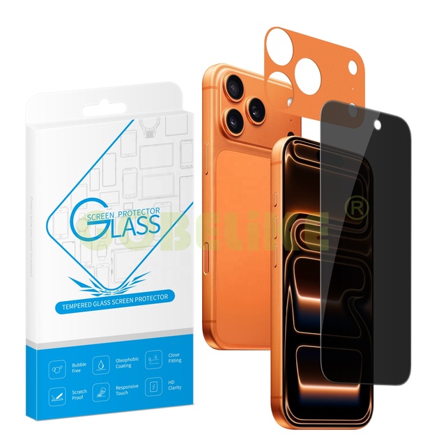 OEM 17 Pro Max Privacy Screen Protector & Camera Lens Protector & Full Coverage Phone Cases for iPhone