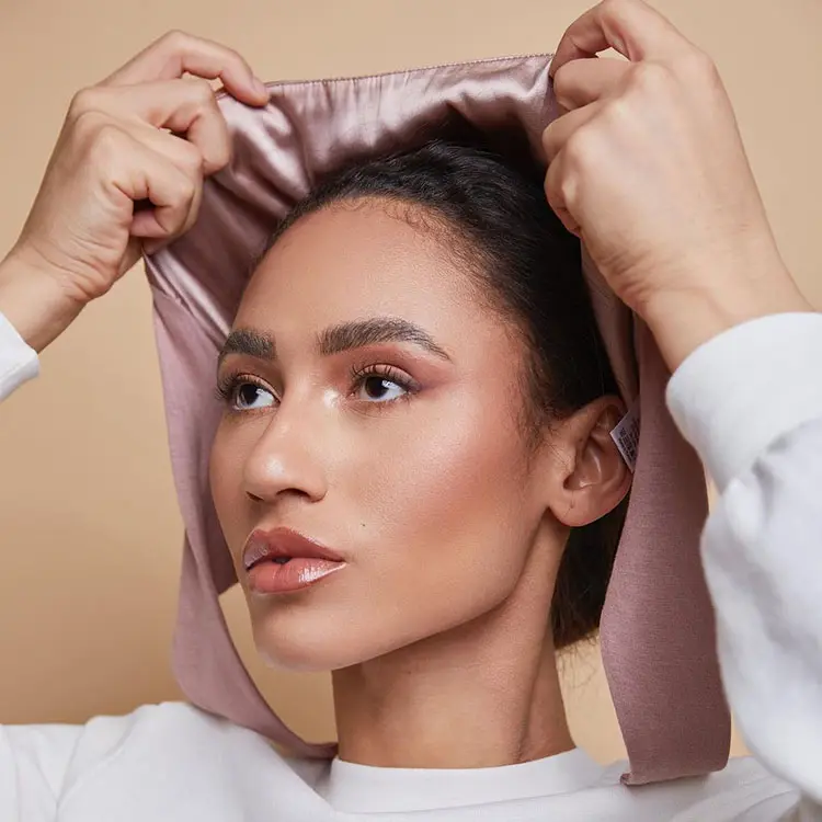 2023 neueste Großhandel Modal Jersey Stretch gefüttert Satin Tie Back Under scarf Hijab Inner Caps Muslim Women Under caps