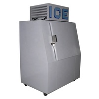Congélateur vertical extérieur à porte inclinée, à dégivrage automatique, avec ventilateur, pour stockage de glace de station-service et vitrine alimentaire de supermarché