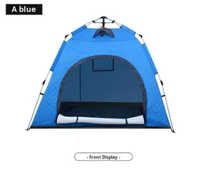 Ağır Hizmet Tipi Oxford Kumaş Soğuğa Dayanıklı Çift Katmanlı Buz Balıkçılığı Çadırı |   Soğuk Havalar İçin 1 Yataklı Açık Hava Kamp Çadırı - Product Image 4