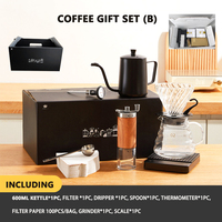 Nouveau Kit de Café Arabe Premium 6 ou 8 Pièces avec Bouilloire Verseuse, Moulin Manuel et Ensemble de Préparation du Café par Infusion Manuelle