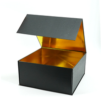Caja de Regalo Plegable de Papel Negro de Lujo Personalizada, Caja de Embalaje de Papel Magnético con Cierre de Solapa Magnética
