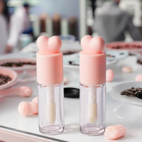 Vente en gros de tubes à gloss à lèvres vides Yunshan YS, diamètre 18 mm, couvercle en forme de cœur rose, plastique transparent épaissi, imprimé à l'écran
