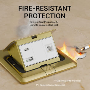 Caja <span class=keywords><strong>de</strong></span> salida <span class=keywords><strong>de</strong></span> suelo emergente moderna, cubierta impermeable y a prueba <span class=keywords><strong>de</strong></span> polvo, enchufe Cat6 <span class=keywords><strong>de</strong></span> red <span class=keywords><strong>de</strong></span> suelo con puertos USB a y USB C - Product Image 5