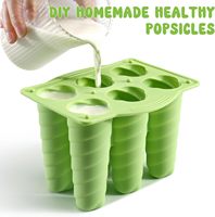 Moule à glace en silicone coloré à 6 cavités, sans BPA, réutilisable, alimentaire, résistant au four, antiadhésif, pour sucettes glacées maison et fruits, design mignon