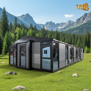 Maison conteneur moderne extensible de 40 pieds <span class=keywords><strong>sur</strong></span> 20 pieds, 5 chambres, préfabriquée, étanche, petite maison à vendre, idéale pour salle à manger, cour, ou usage scolaire - Product Image 1